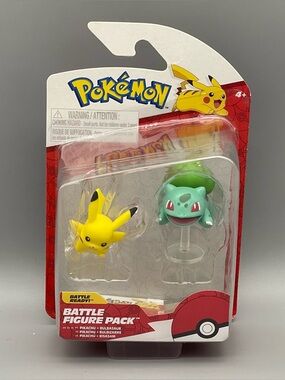 Pokemon Battle Figure 2 Pack Pikachu + Bulbasaur Sealed NEW